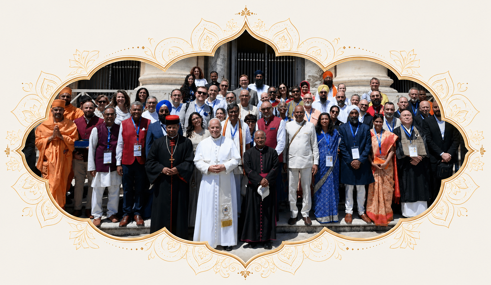 Ornate Interfaith Gathering on Historic Steps